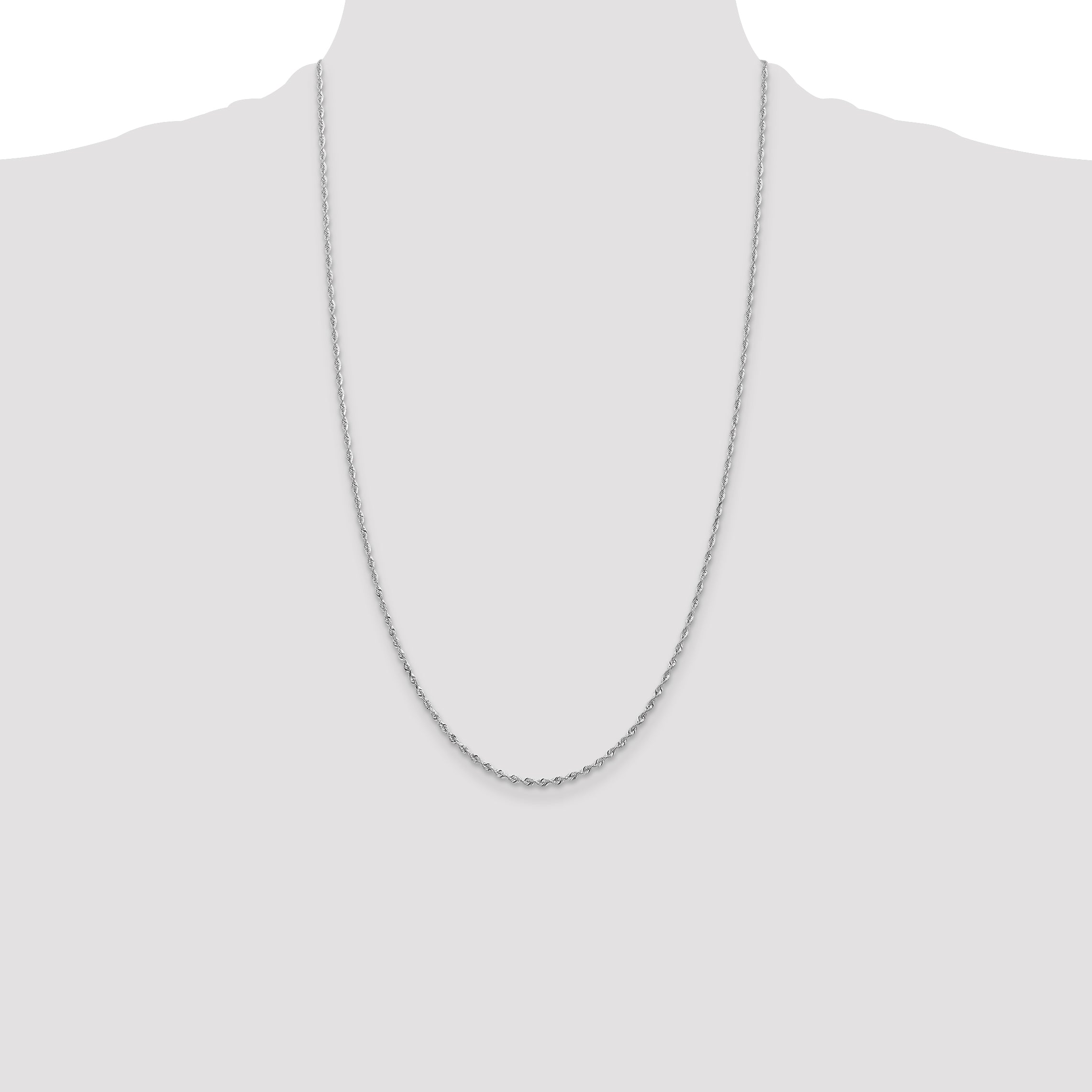 10K White Gold 1.85mm D/C Quadruple Rope Chain