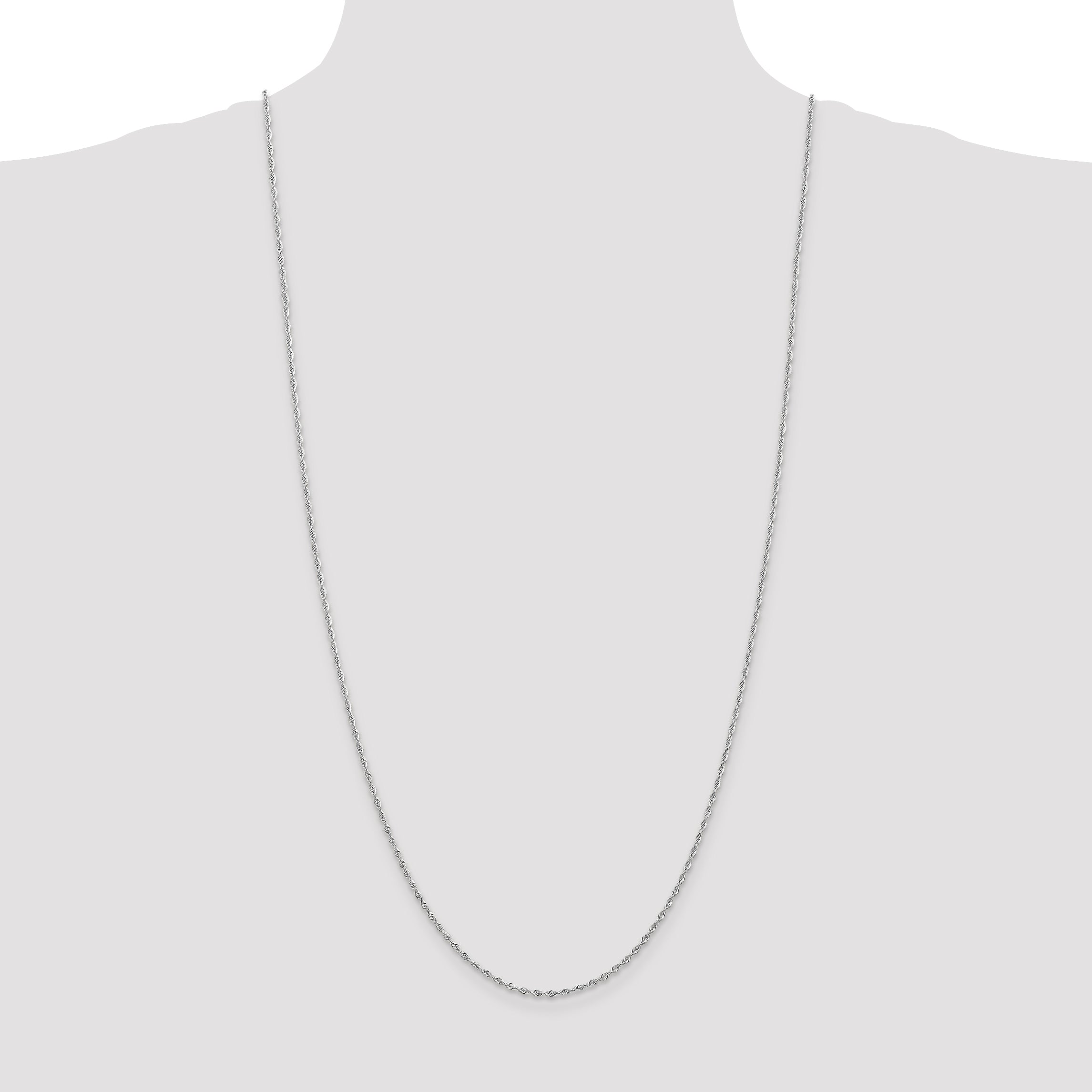 10K White Gold 1.85mm D/C Quadruple Rope Chain