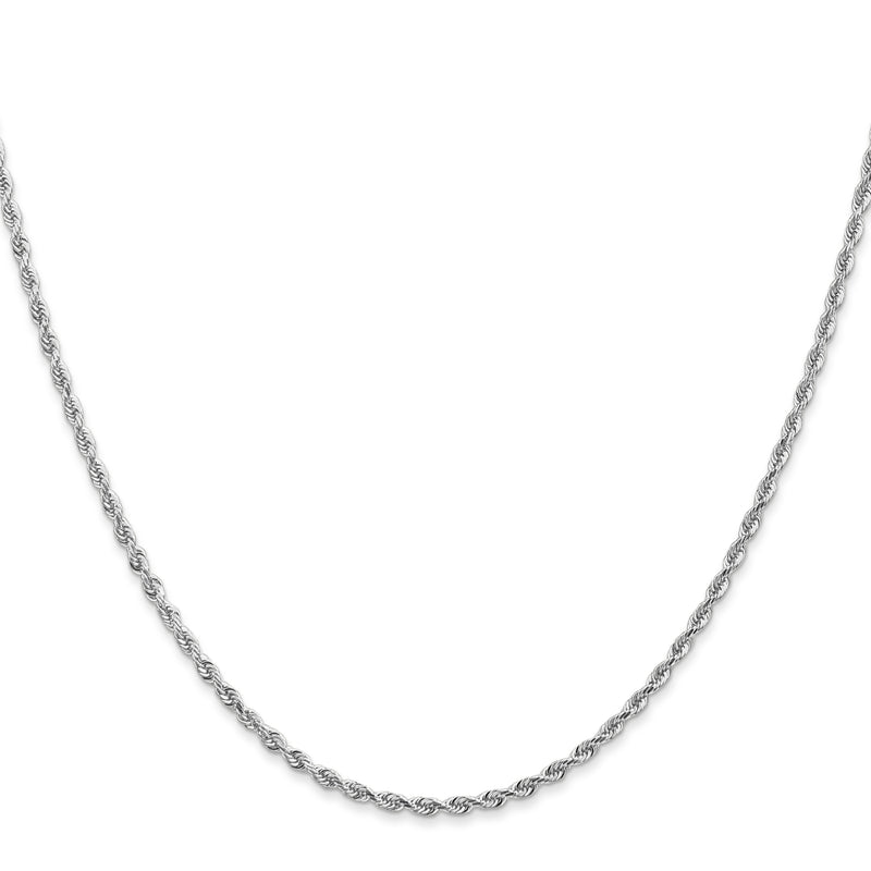 10K White Gold 2mm D/C Quadruple Rope Chain Necklace
