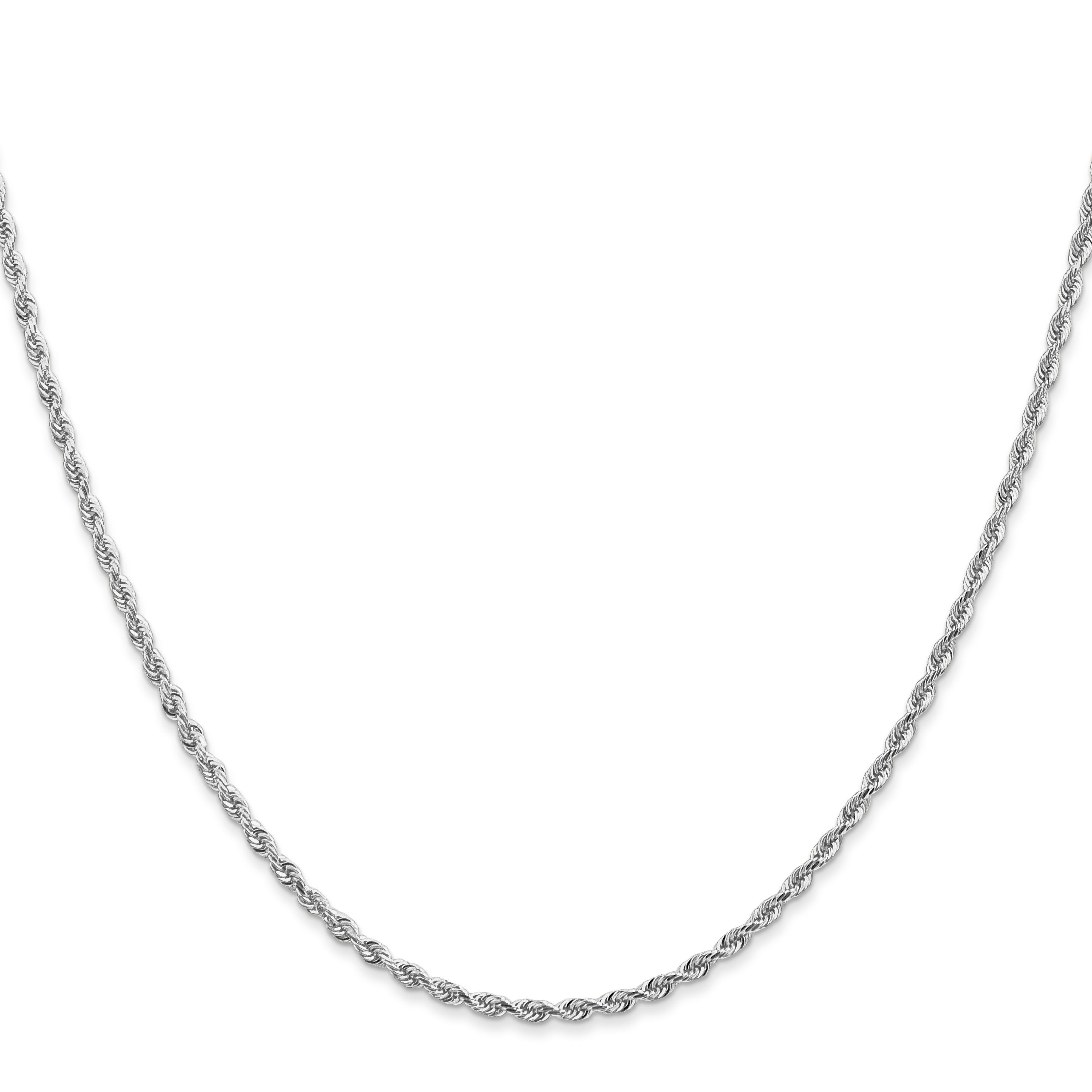 10K White Gold 2mm D/C Quadruple Rope Chain