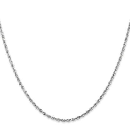 10K White Gold 2mm D/C Quadruple Rope Chain