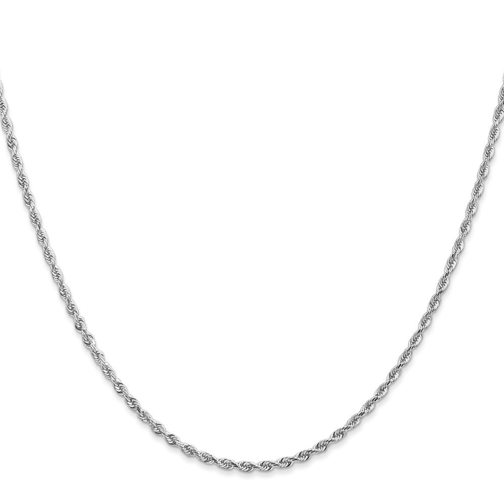 16 Inch 10K White Gold 2mm D/C Quadruple Rope Chain Necklace
