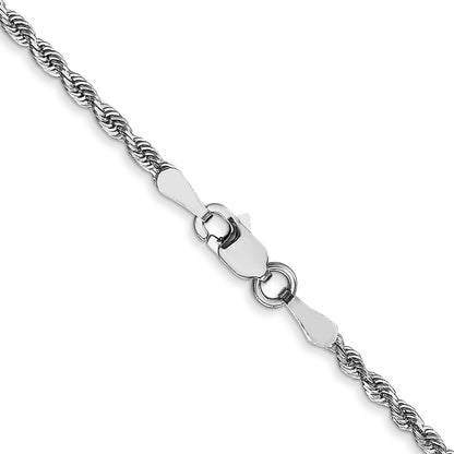 10K White Gold 2mm D/C Quadruple Rope Chain