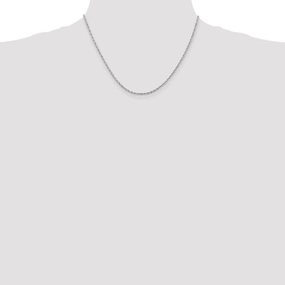 10K White Gold 2mm D/C Quadruple Rope Chain