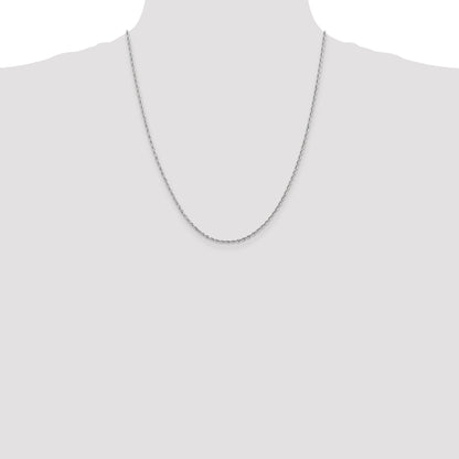 10K White Gold 2mm D/C Quadruple Rope Chain