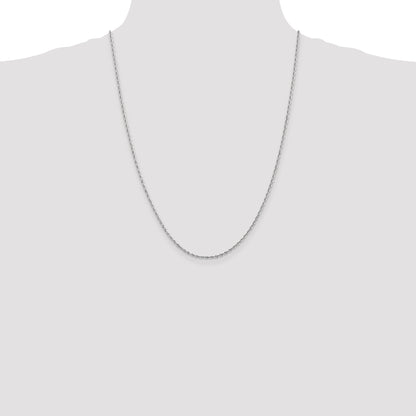 10K White Gold 2mm Diamond Cut Quadruple Rope Chain