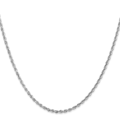 10K White Gold 2.25mm D/C Quadruple Rope Chain
