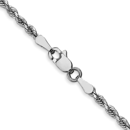 10K White Gold 2.25mm D/C Quadruple Rope Chain