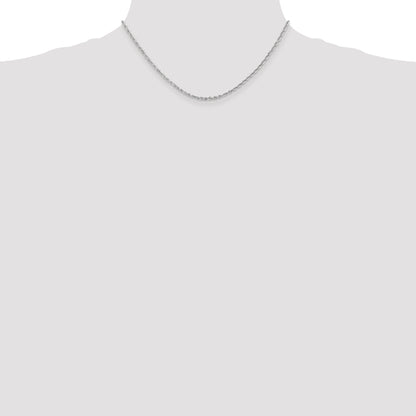 10K White Gold 2.25mm D/C Quadruple Rope Chain