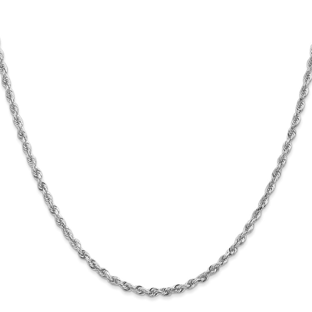 26 Inch 10K White Gold 2.75mm D/C Quadruple Rope Chain Necklace