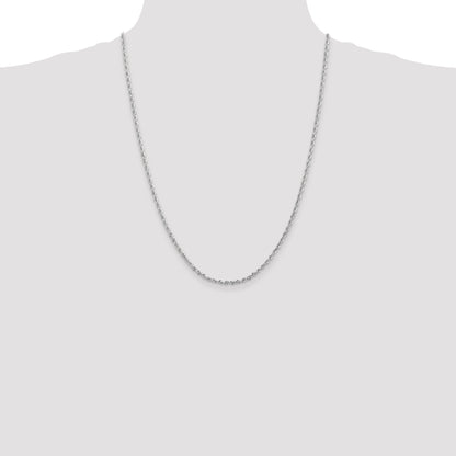 10K White Gold 2.75mm D/C Quadruple Rope Chain