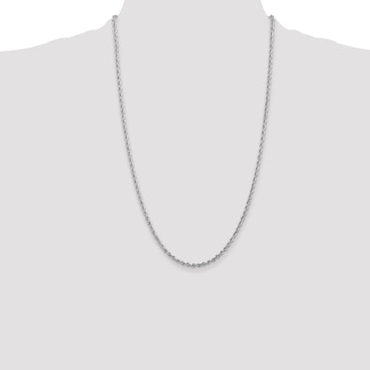10K White Gold 2.75mm D/C Quadruple Rope Chain