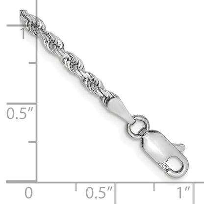 10K White Gold 2.75mm D/C Quadruple Rope Chain