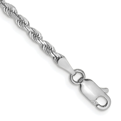 10K White Gold 2.75mm D/C Quadruple Rope Chain