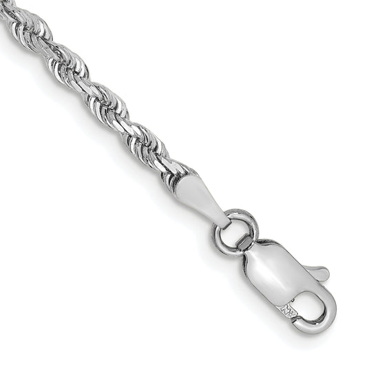 10K White Gold 2.75mm D/C Quadruple Rope Chain