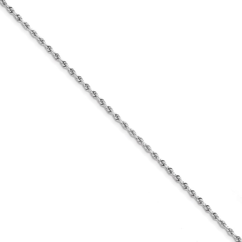 8 Inch 10K White Gold 2.75mm D/C Quadruple Rope Chain Bracelet
