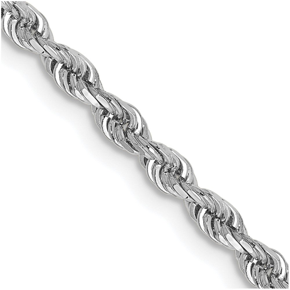 26 Inch 10K White Gold 2.75mm D/C Quadruple Rope Chain Necklace