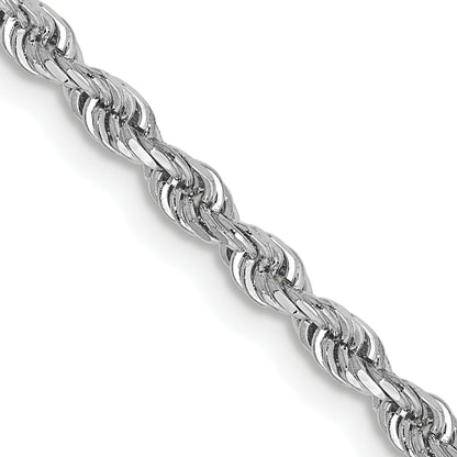 10K White Gold 2.75mm D/C Quadruple Rope Chain