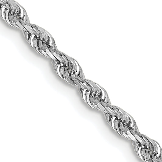10K White Gold 2.75mm D/C Quadruple Rope Chain