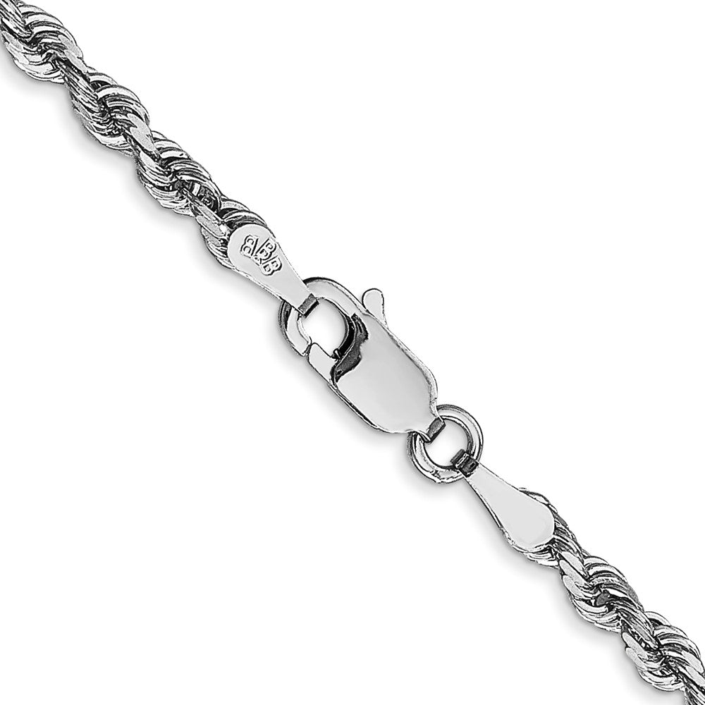 22 Inch 10K White Gold 3mm D/C Quadruple Rope Chain Necklace