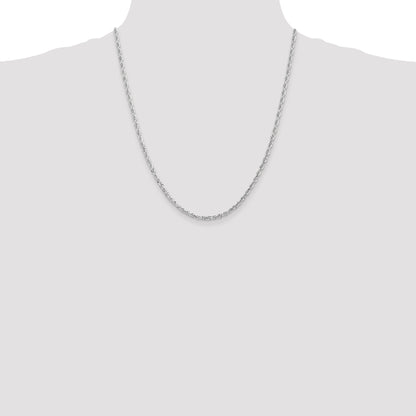 10K White Gold 3mm D/C Quadruple Rope Chain