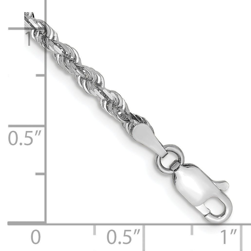 10K White Gold 3mm D/C Quadruple Rope Chain