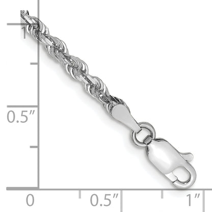 10K White Gold 3mm D/C Quadruple Rope Chain