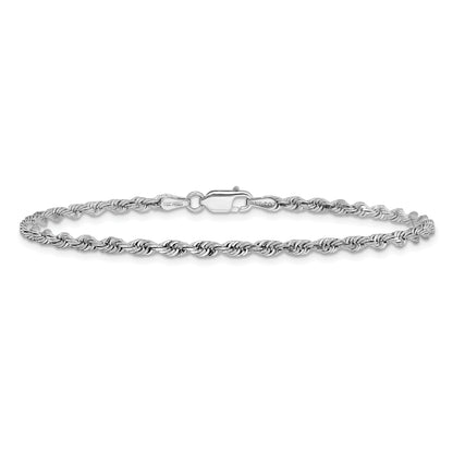10K White Gold 3mm D/C Quadruple Rope Chain