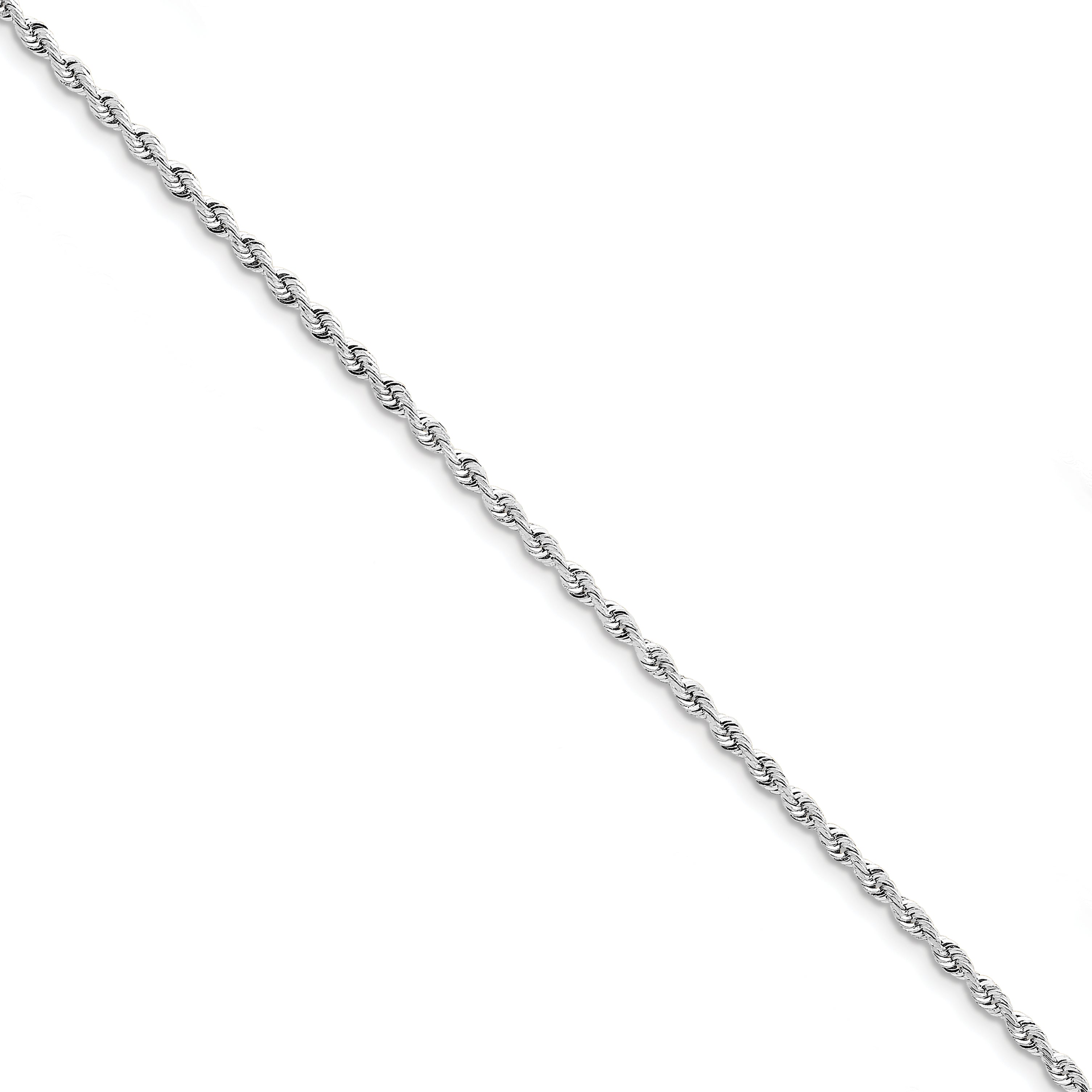 10K White Gold 3mm D/C Quadruple Rope Chain