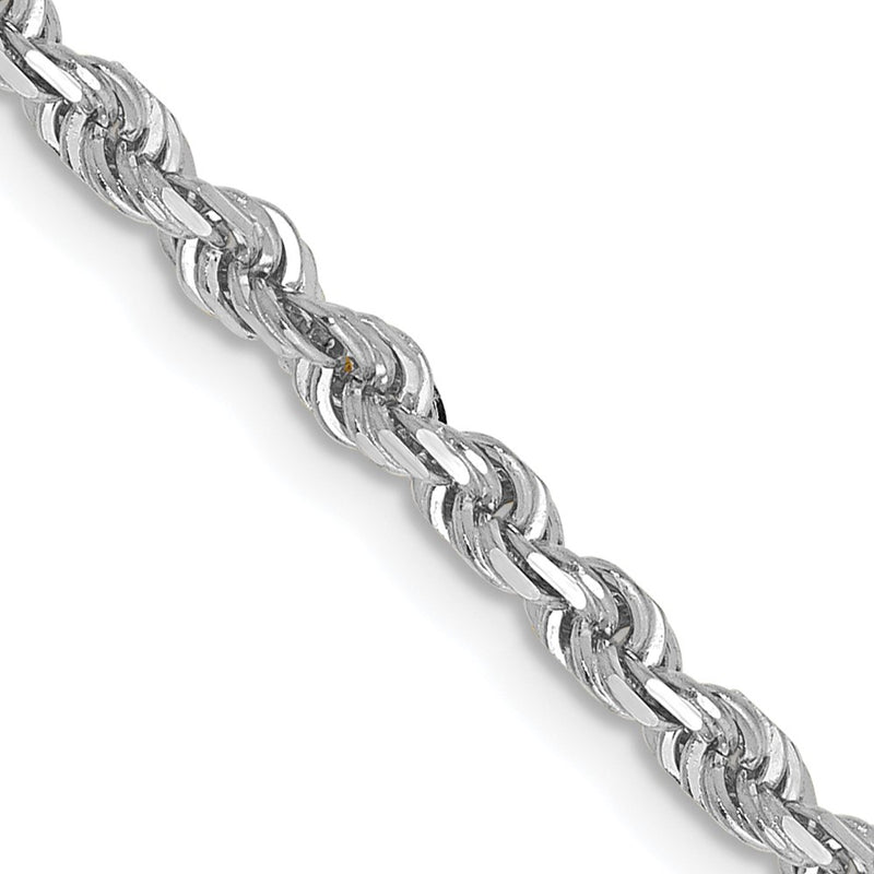 10K White Gold 3mm D/C Quadruple Rope Chain Necklace