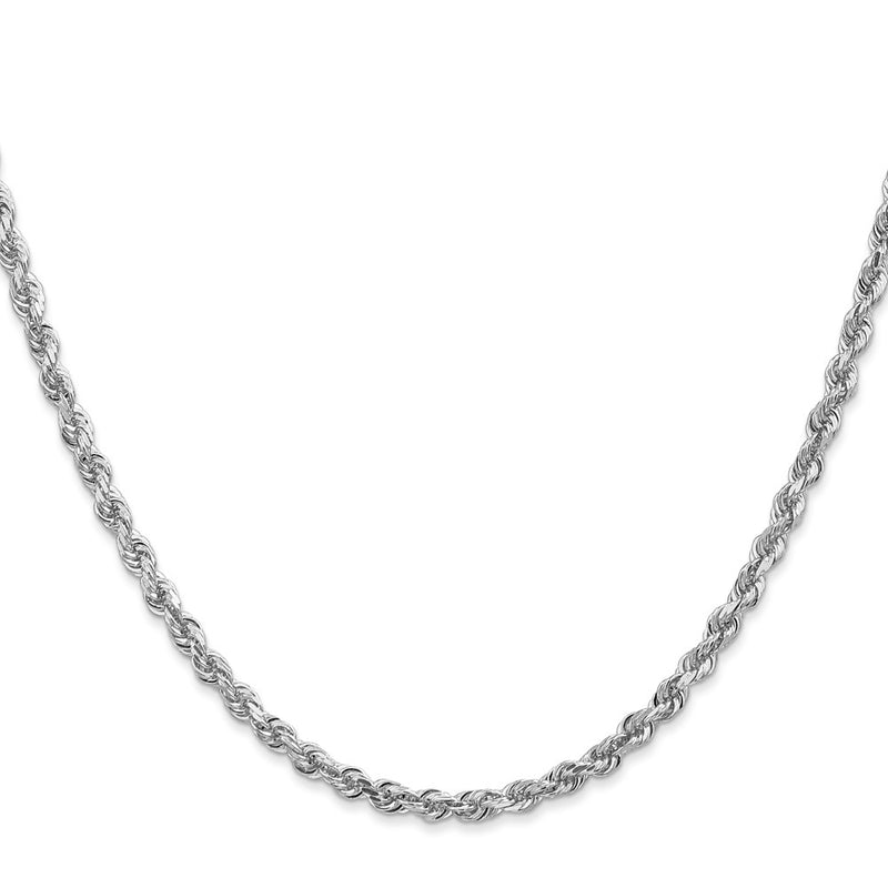 10K White Gold 3.35mm D/C Quadruple Rope Chain Necklace