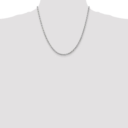 10K White Gold 3.35mm D/C Quadruple Rope Chain