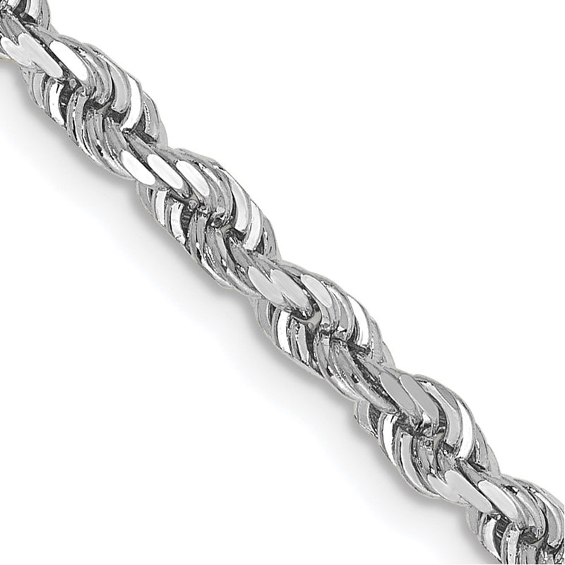 10K White Gold 3.35mm D/C Quadruple Rope Chain Necklace