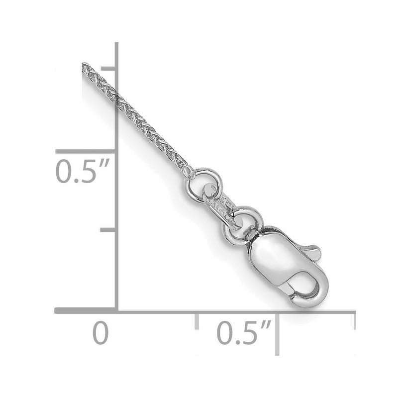 10K White Gold Wg .85mm Spiga Chain Anklet