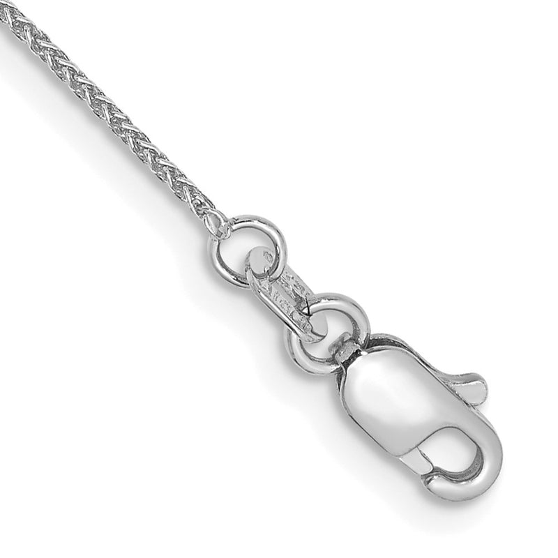 10K White Gold Wg .85mm Spiga Chain Anklet