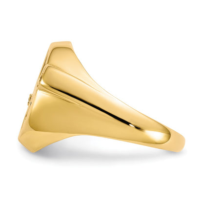 10K Yellow Gold Men's Real Diamond and Black Onyx DAD Ring (Light Weight Option)
