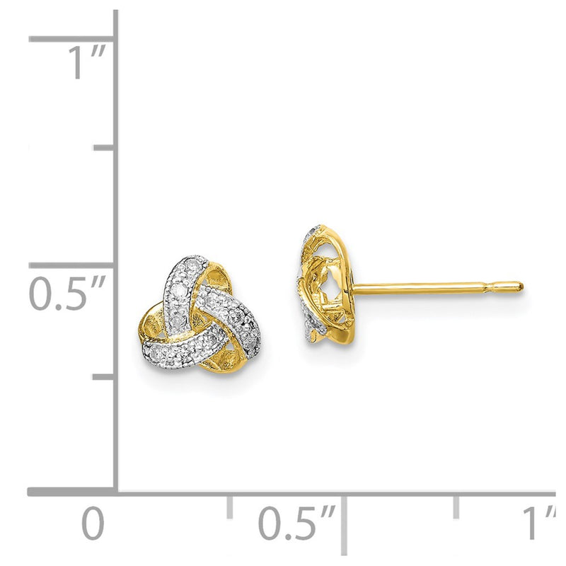 10K Tiara Collection Polished Diamond Post Earrings