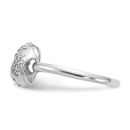 10K White Gold Tiara Collection Polished Diamond Ring (Size 7 Only)