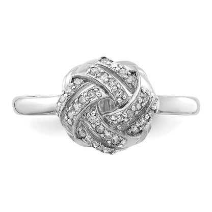 10K White Gold Tiara Collection Polished Diamond Ring (Size 7 Only)
