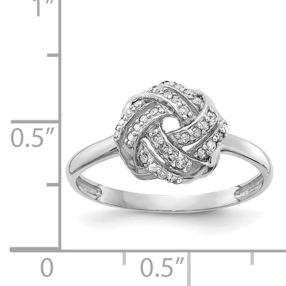 10K White Gold Tiara Collection Polished Diamond Ring (Size 7 Only)