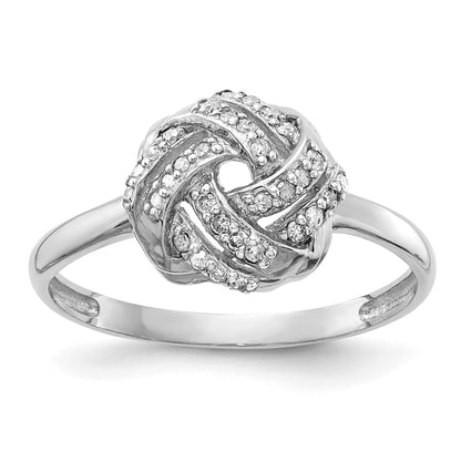 10K White Gold Tiara Collection Polished Diamond Ring (Size 7 Only)