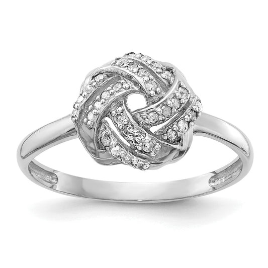 10K White Gold Tiara Collection Polished Diamond Ring (Size 7 Only)