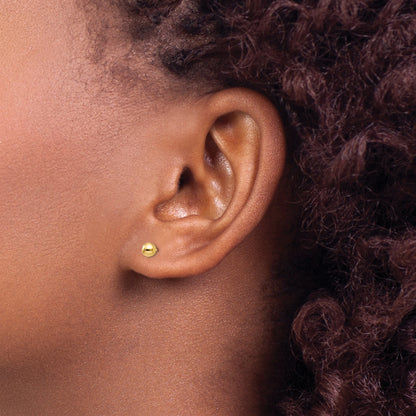 10K Yellow Gold Polished 4mm Ball Post Earrings