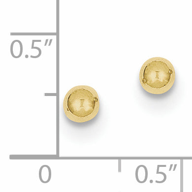 10K Yellow Gold Polished 4mm Ball Post Earrings
