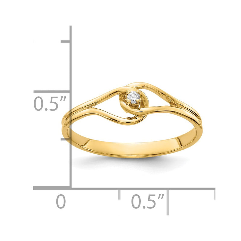 10K Yellow Gold 10K Polished Aa Diamond Ring