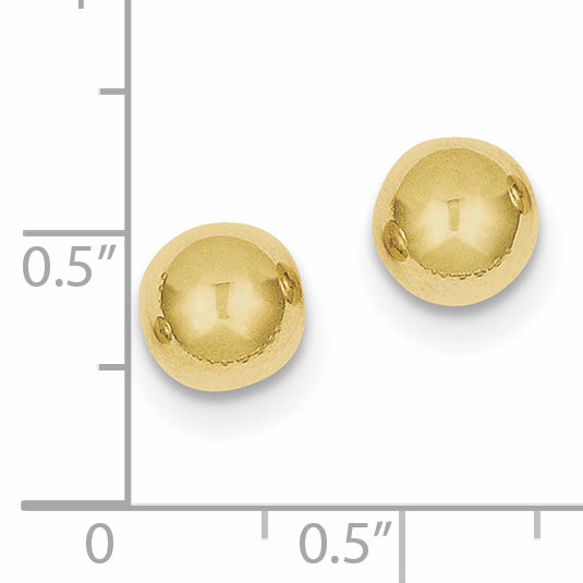 10K Yellow Gold Polished 8mm Ball Post Earrings