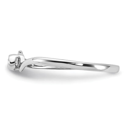 10K White Gold Polished Aa Diamond Ring