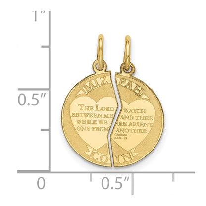10K Yellow Gold 10K Mizpah Charm
