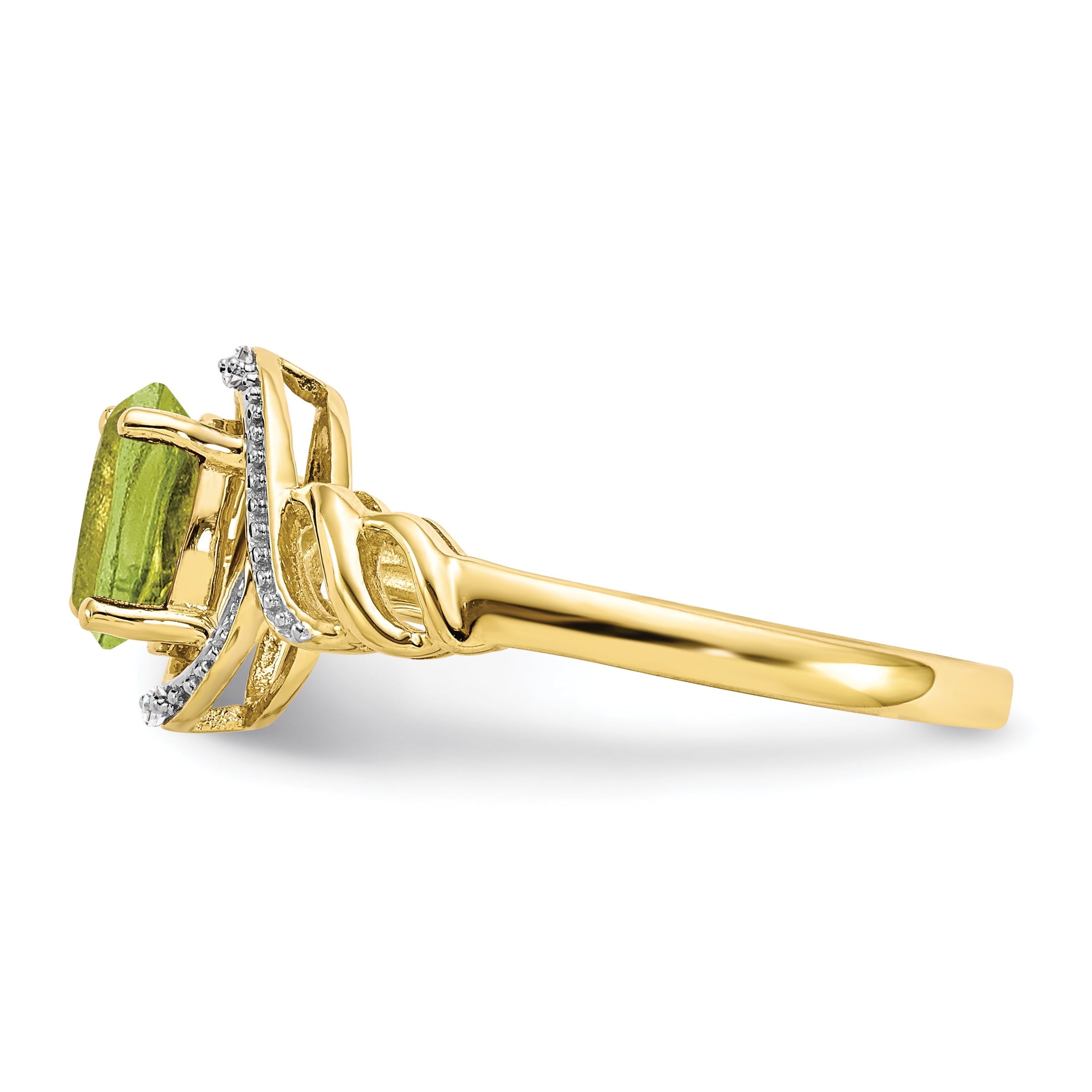 10K Yellow Gold 10K Peridot And Diamond Ring