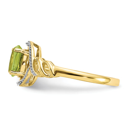10K Yellow Gold 10K Peridot And Diamond Ring
